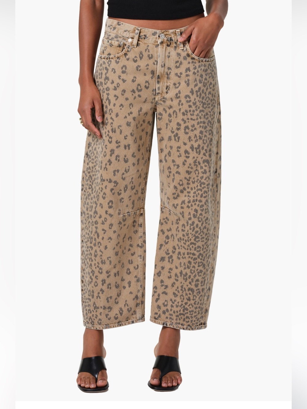 Citizens of Humanity nwot Miro Jeans in Natural Cheetah barrel wide leg jeans